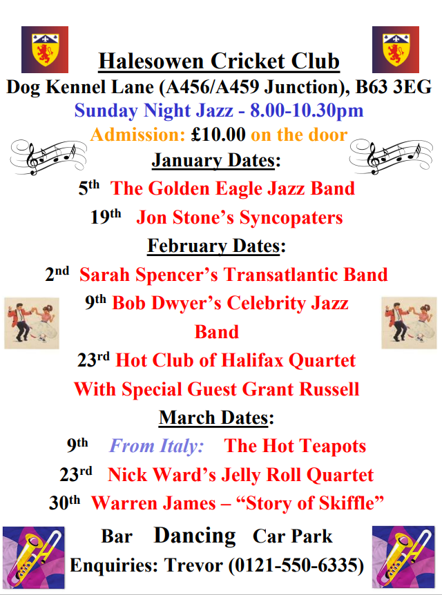 Halesowen Cricket Club - Sunday Night Jazz